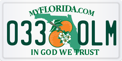 FL license plate 0330LM