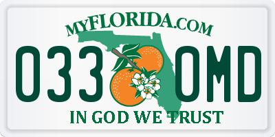 FL license plate 0330MD