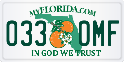 FL license plate 0330MF
