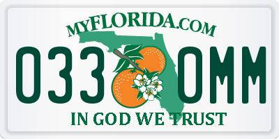 FL license plate 0330MM