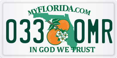 FL license plate 0330MR