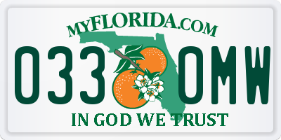 FL license plate 0330MW