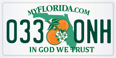 FL license plate 0330NH