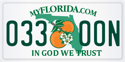 FL license plate 0330ON
