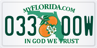 FL license plate 0330OW