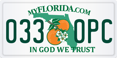 FL license plate 0330PC