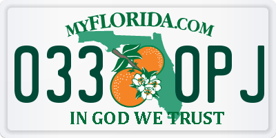 FL license plate 0330PJ