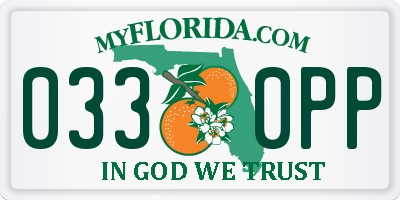 FL license plate 0330PP