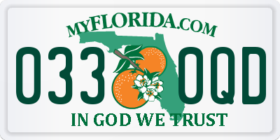 FL license plate 0330QD