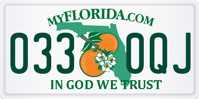 FL license plate 0330QJ