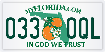 FL license plate 0330QL