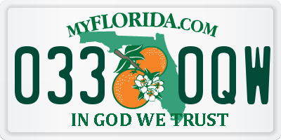 FL license plate 0330QW