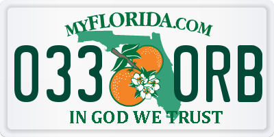 FL license plate 0330RB