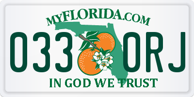 FL license plate 0330RJ
