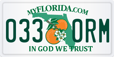 FL license plate 0330RM