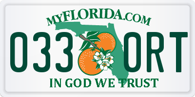 FL license plate 0330RT