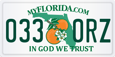 FL license plate 0330RZ