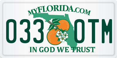 FL license plate 0330TM