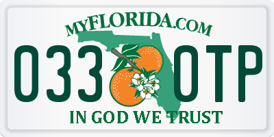 FL license plate 0330TP