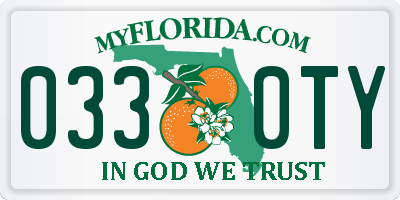 FL license plate 0330TY