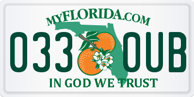 FL license plate 0330UB