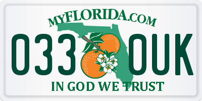 FL license plate 0330UK