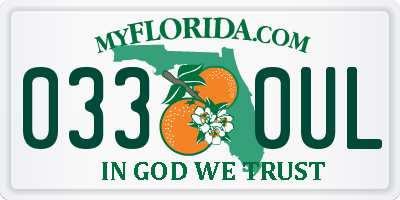 FL license plate 0330UL