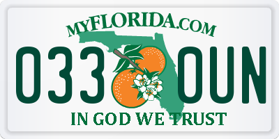 FL license plate 0330UN