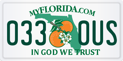 FL license plate 0330US