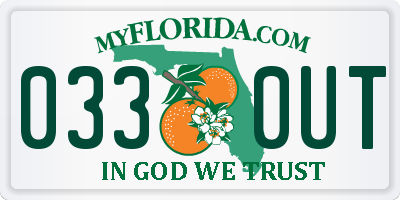 FL license plate 0330UT
