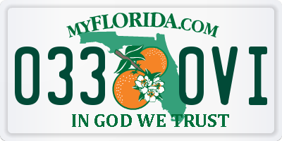 FL license plate 0330VI