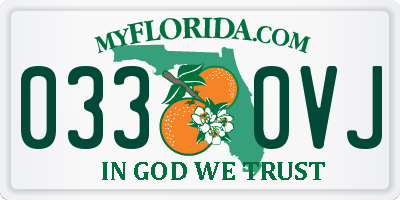 FL license plate 0330VJ