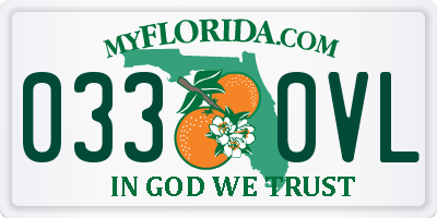 FL license plate 0330VL
