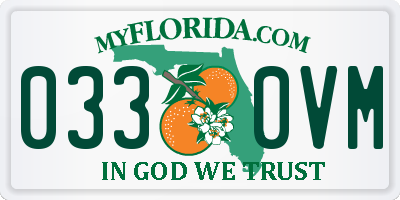 FL license plate 0330VM