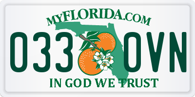 FL license plate 0330VN