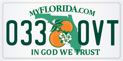 FL license plate 0330VT