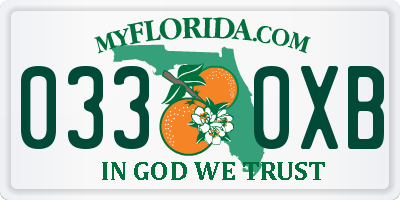FL license plate 0330XB