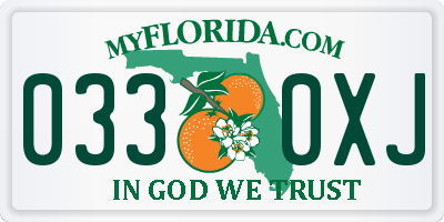 FL license plate 0330XJ