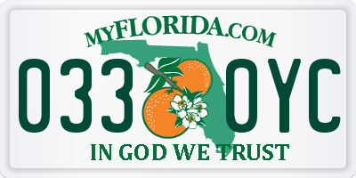 FL license plate 0330YC