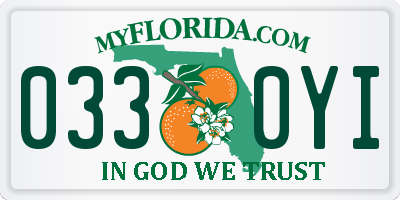 FL license plate 0330YI