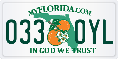 FL license plate 0330YL