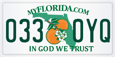 FL license plate 0330YQ