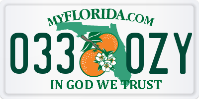 FL license plate 0330ZY