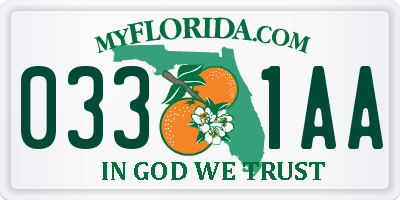 FL license plate 0331AA