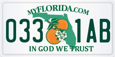 FL license plate 0331AB