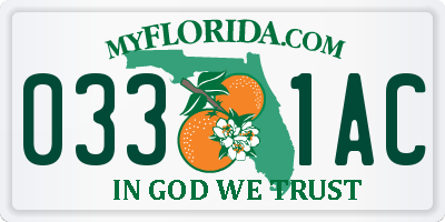 FL license plate 0331AC