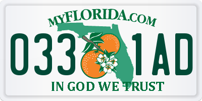 FL license plate 0331AD