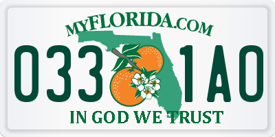 FL license plate 0331AO