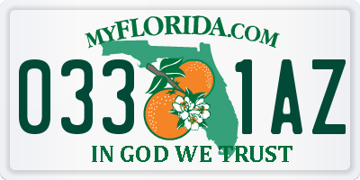 FL license plate 0331AZ