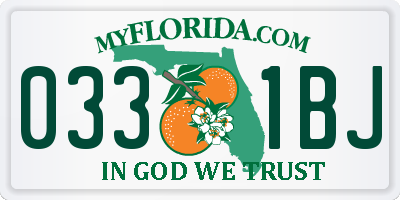 FL license plate 0331BJ